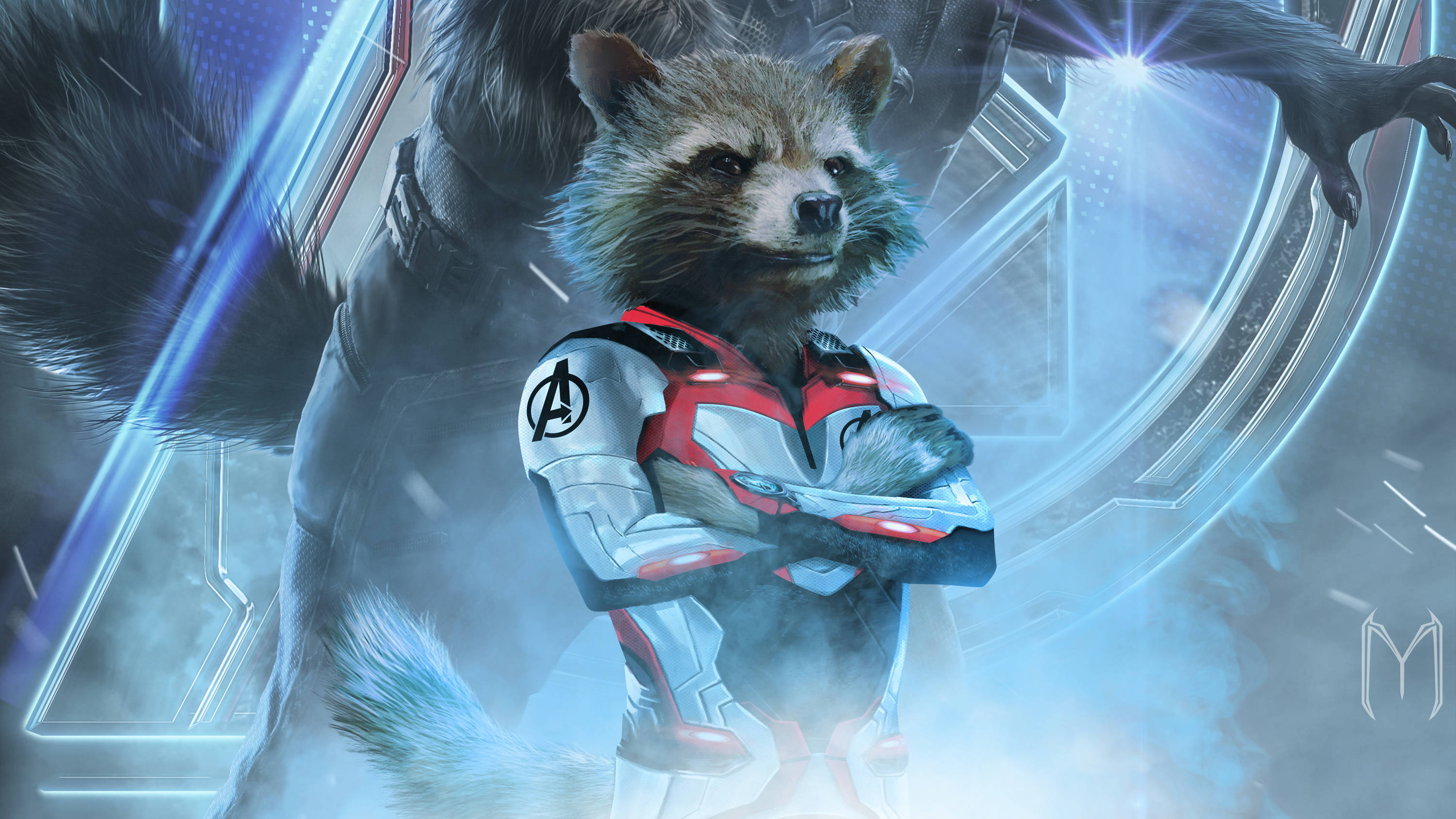 Rocket i drakt 4K Marvel iPhone Bakgrunner