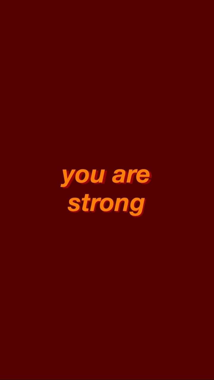 Rød Aesthetic Tumblr Du Er Sterk Bakgrunner