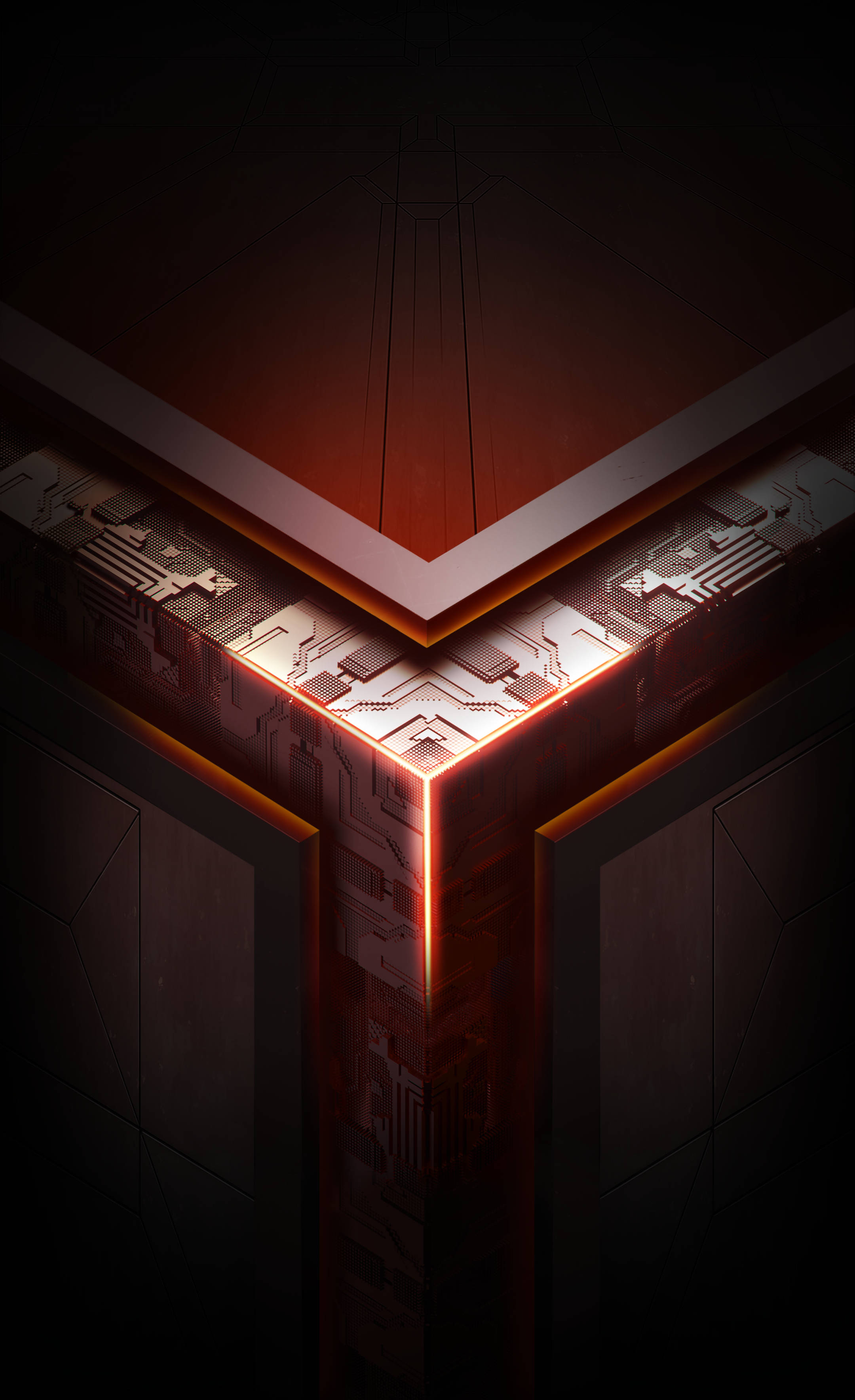 Rød Asus ROG Telefonlogo Bakgrunner