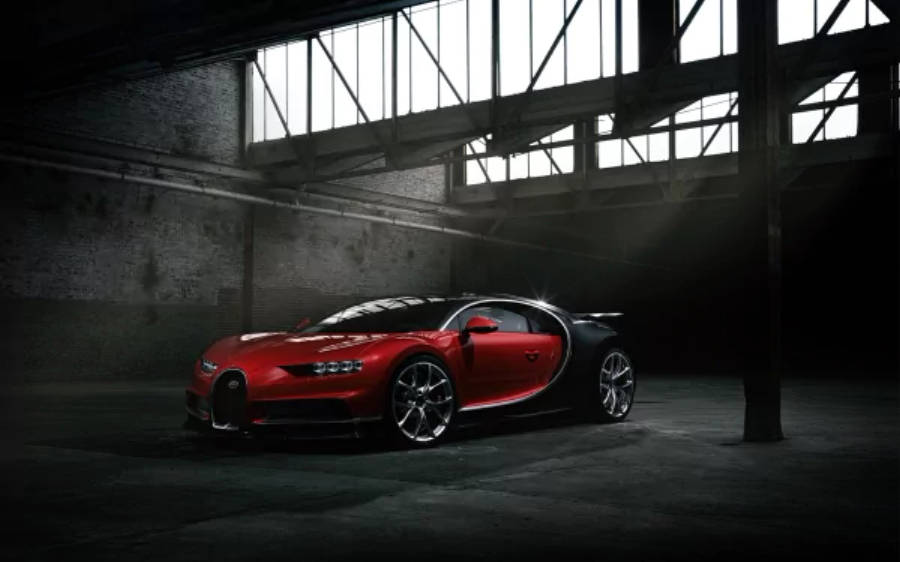 Rød Bugatti Chiron 4K Bakgrunner