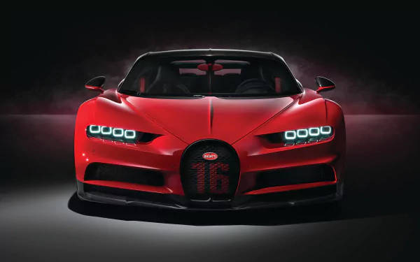 Rød Bugatti Chiron 4k