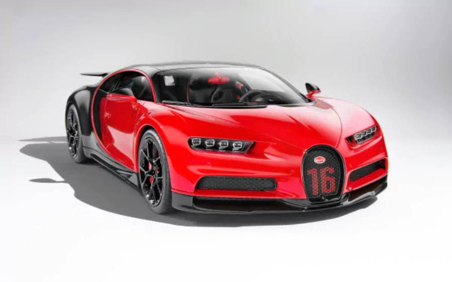 Rød Bugatti Chiron 4K Bakgrunner