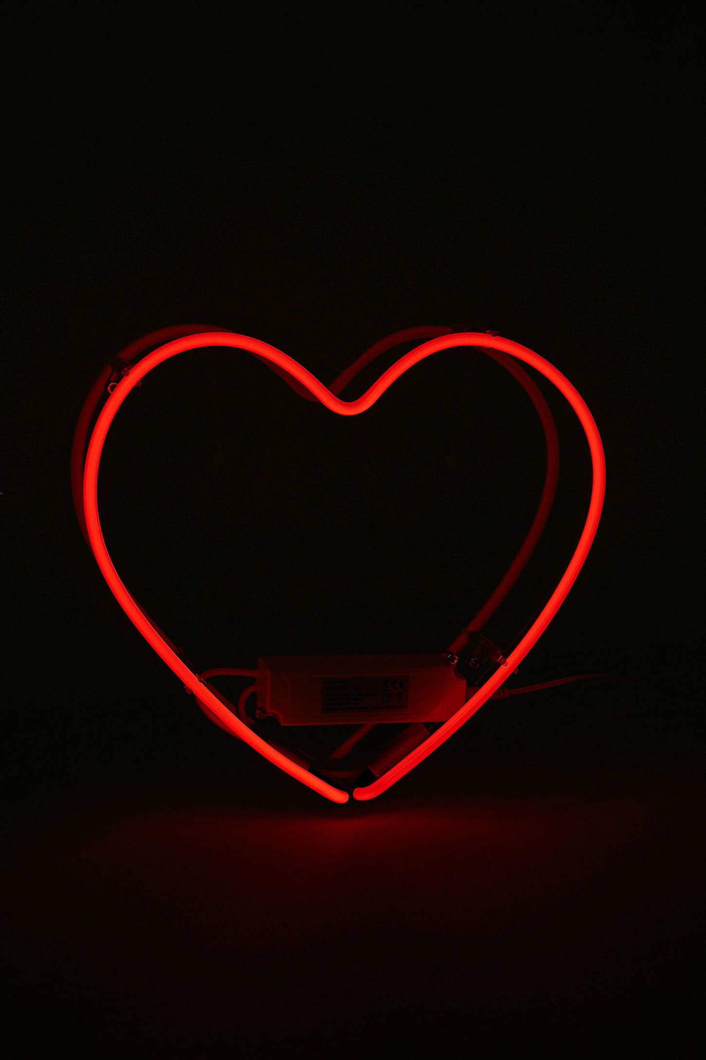 Rød estetisk neon minimalt hjerte Bakgrunner