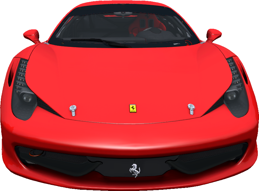 Rød Ferrari foran Bakgrunner