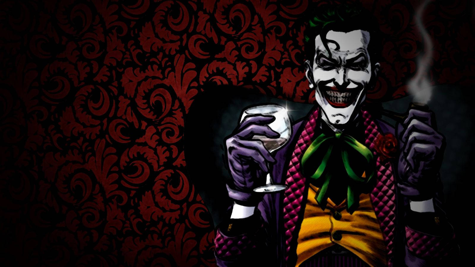 Rød Joker Drikker Vin Bakgrunn