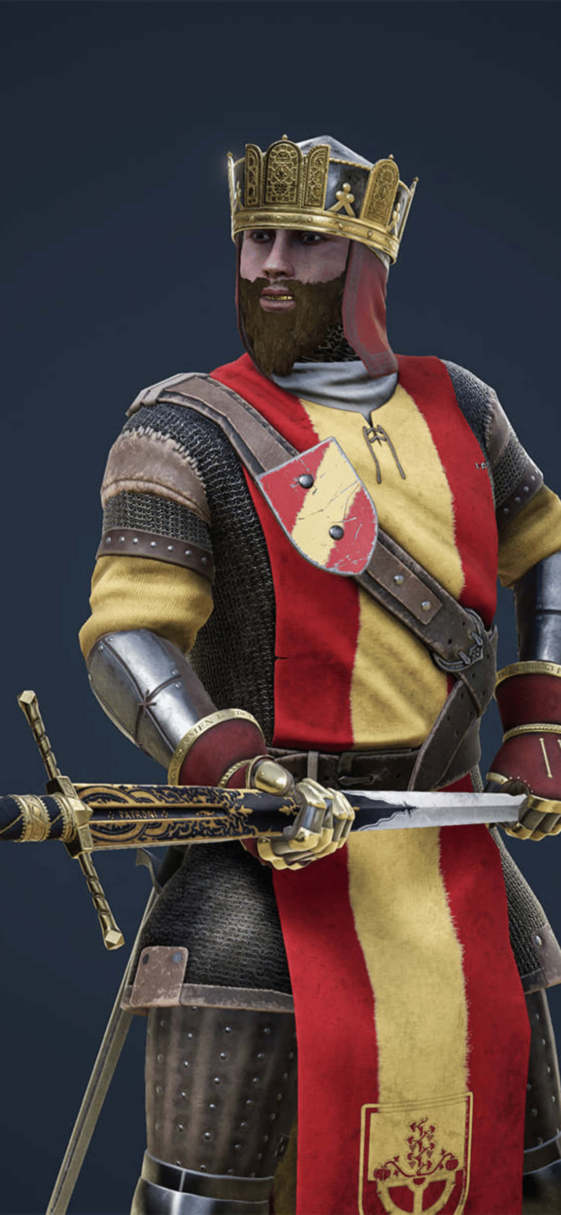 Rød og gul rustning iPhone Xs Mordhau-bakgrunn Bakgrunner