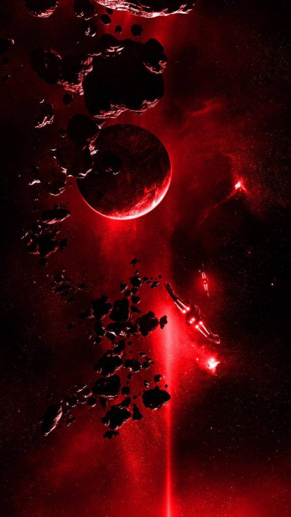 Rød planet og galakse space iPhone Bakgrunner