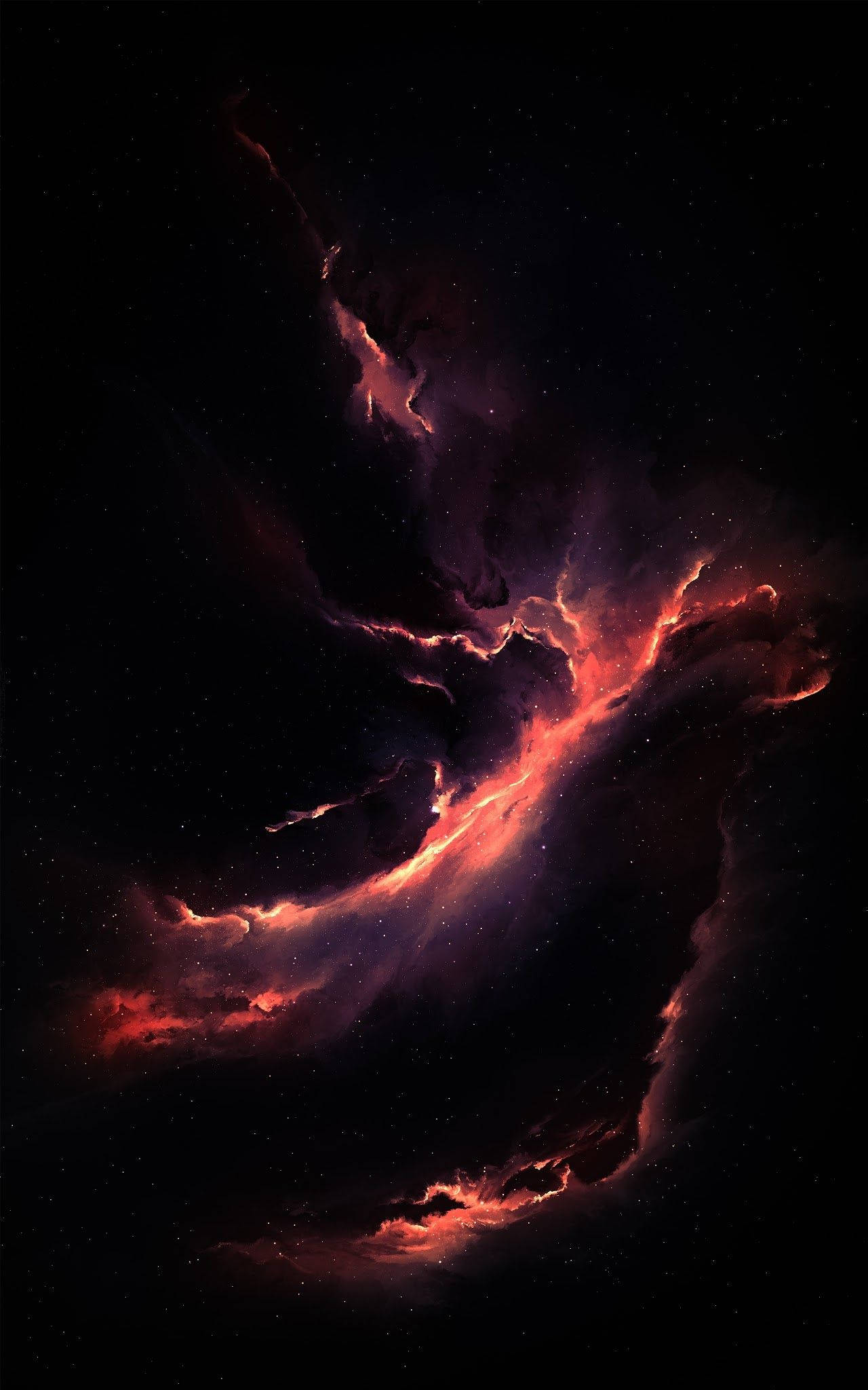 Rød tordensky OLED iPhone Bakgrunner