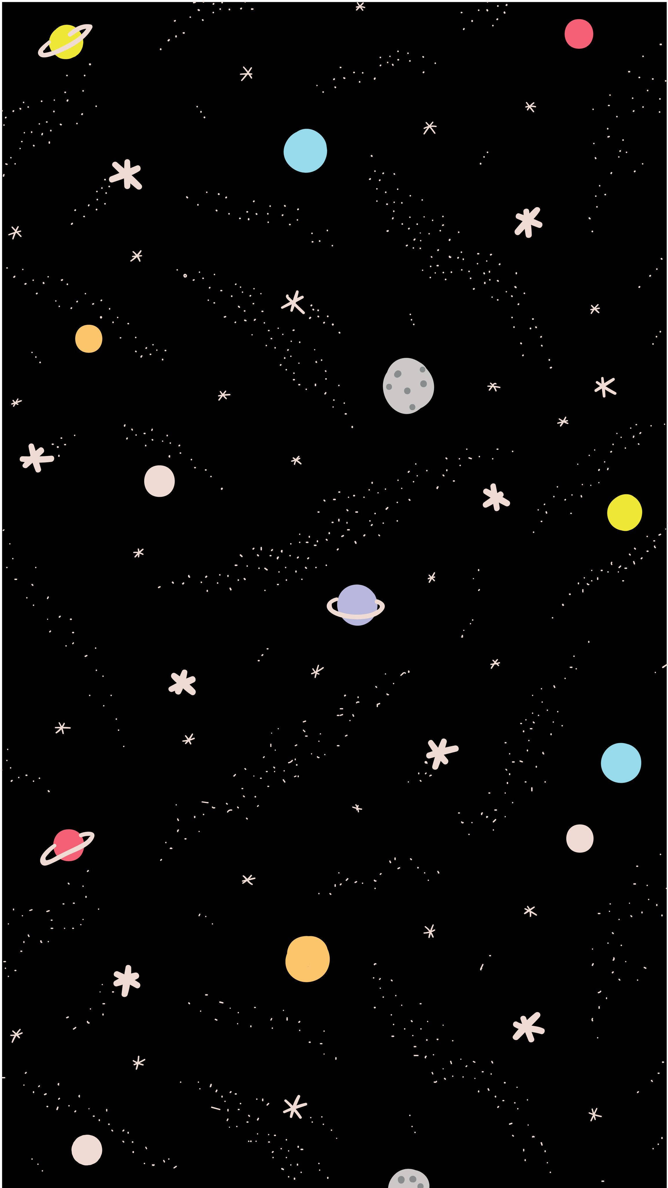 Rom Estetisk Planet Doodle Kunst Bakgrunner