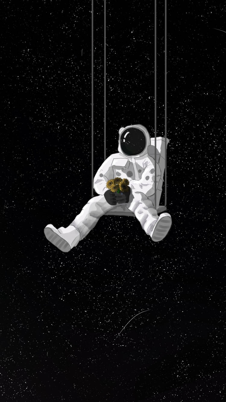 Romutforsker - Astronaut i mørk iPhone-bakgrunn Bakgrunner