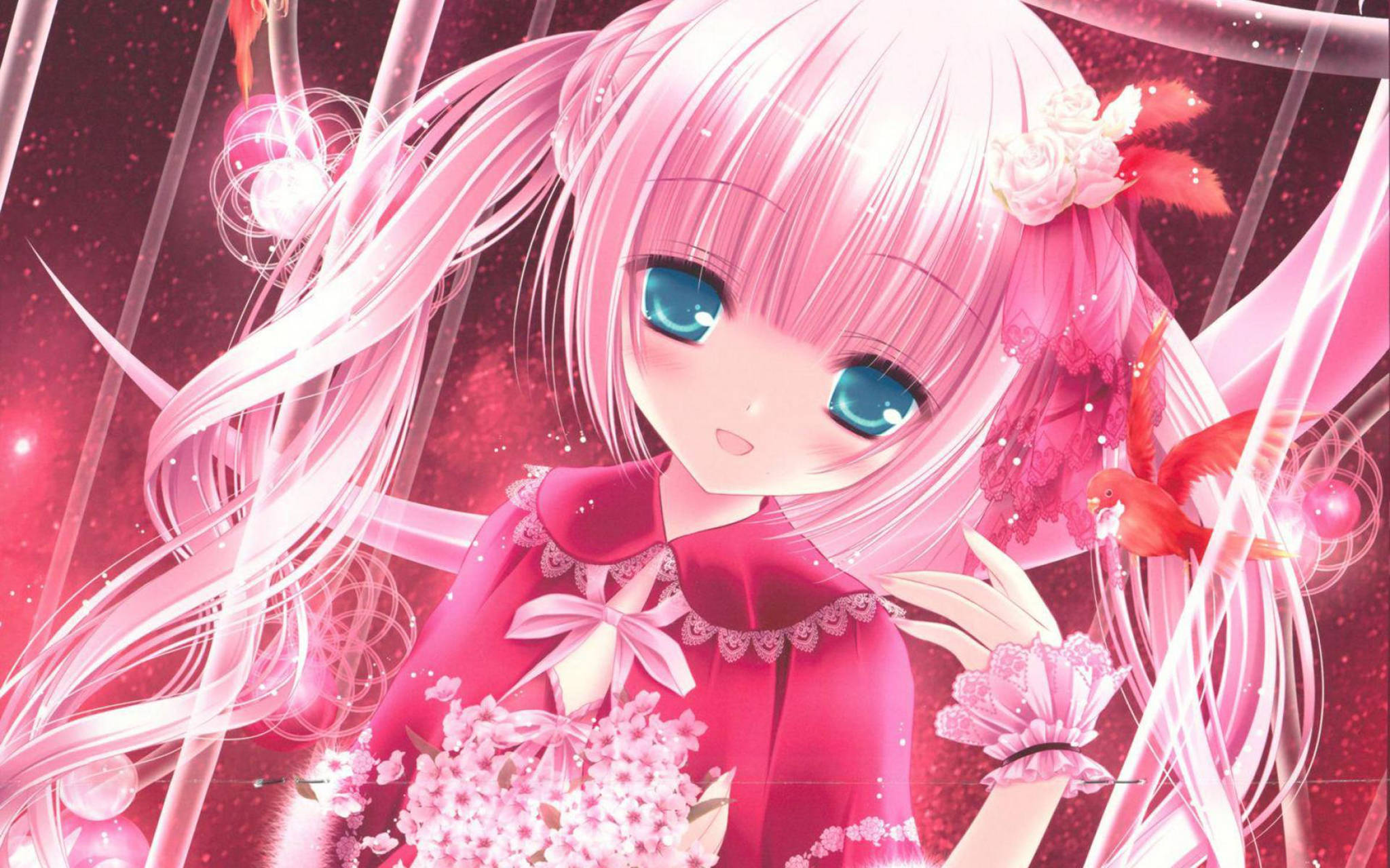 Rosa anime-estetikk Hinata Bakgrunner