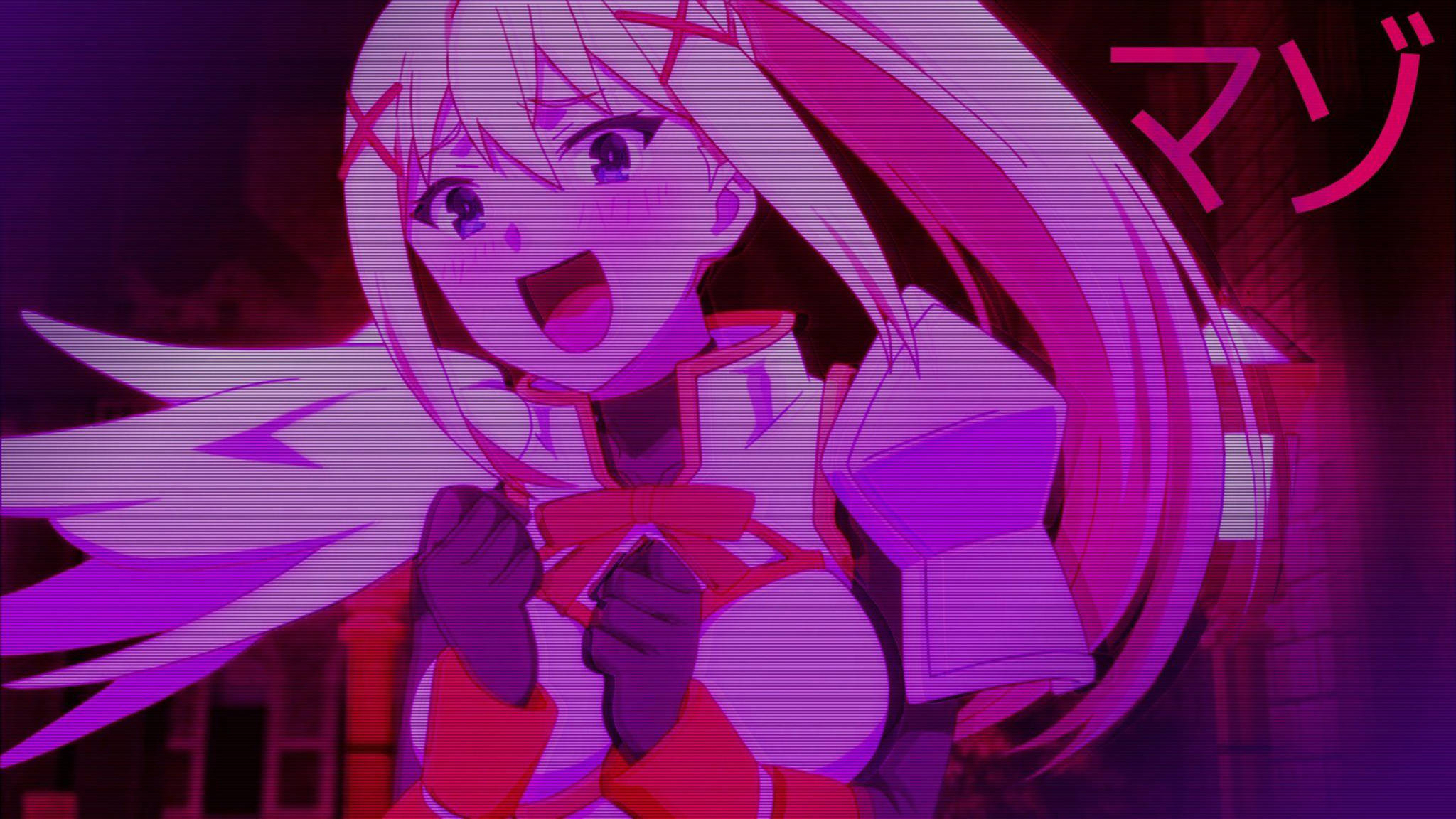 Rosa Anime Estetikk Darkness Bakgrunner