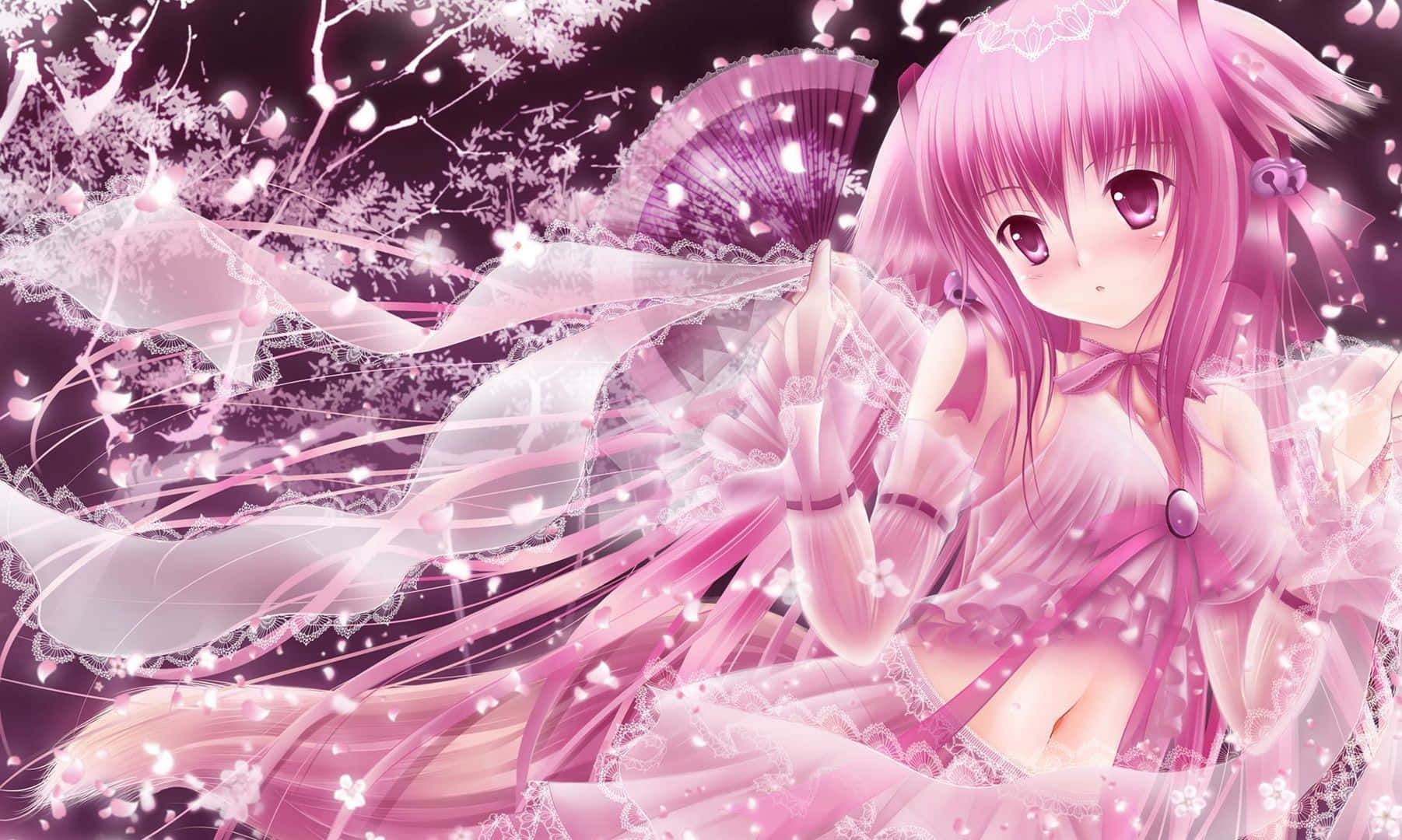 Rosa anime-estetiske bilder Bakgrunner