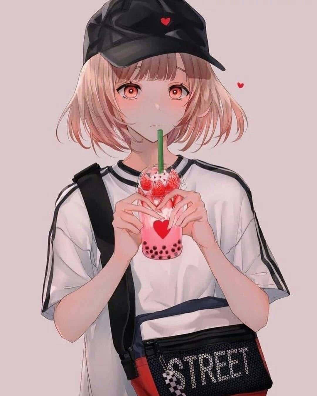 Rosa anime-estetiske bilder Bakgrunner