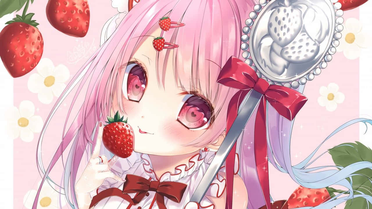Rosa anime-estetiske bilder Bakgrunner