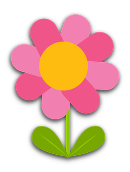 Rosa blomst tegneserieillustrasjon