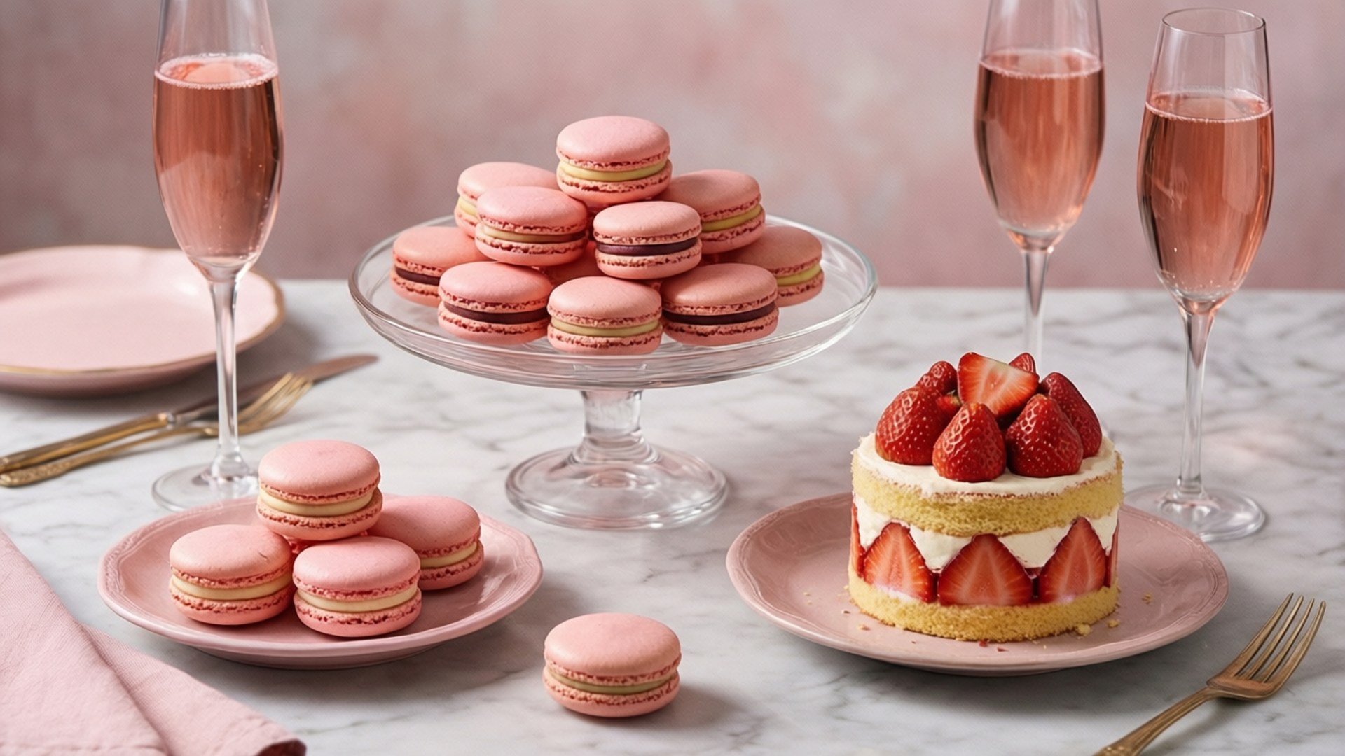 Rosa dessert-elegance Bakgrunner