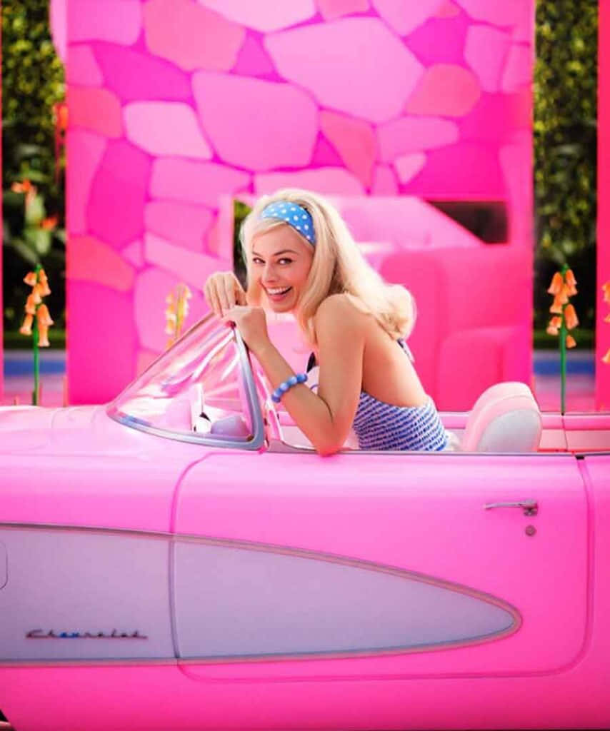 Rosa estetisk Margot Robbie-bilde Bakgrunner