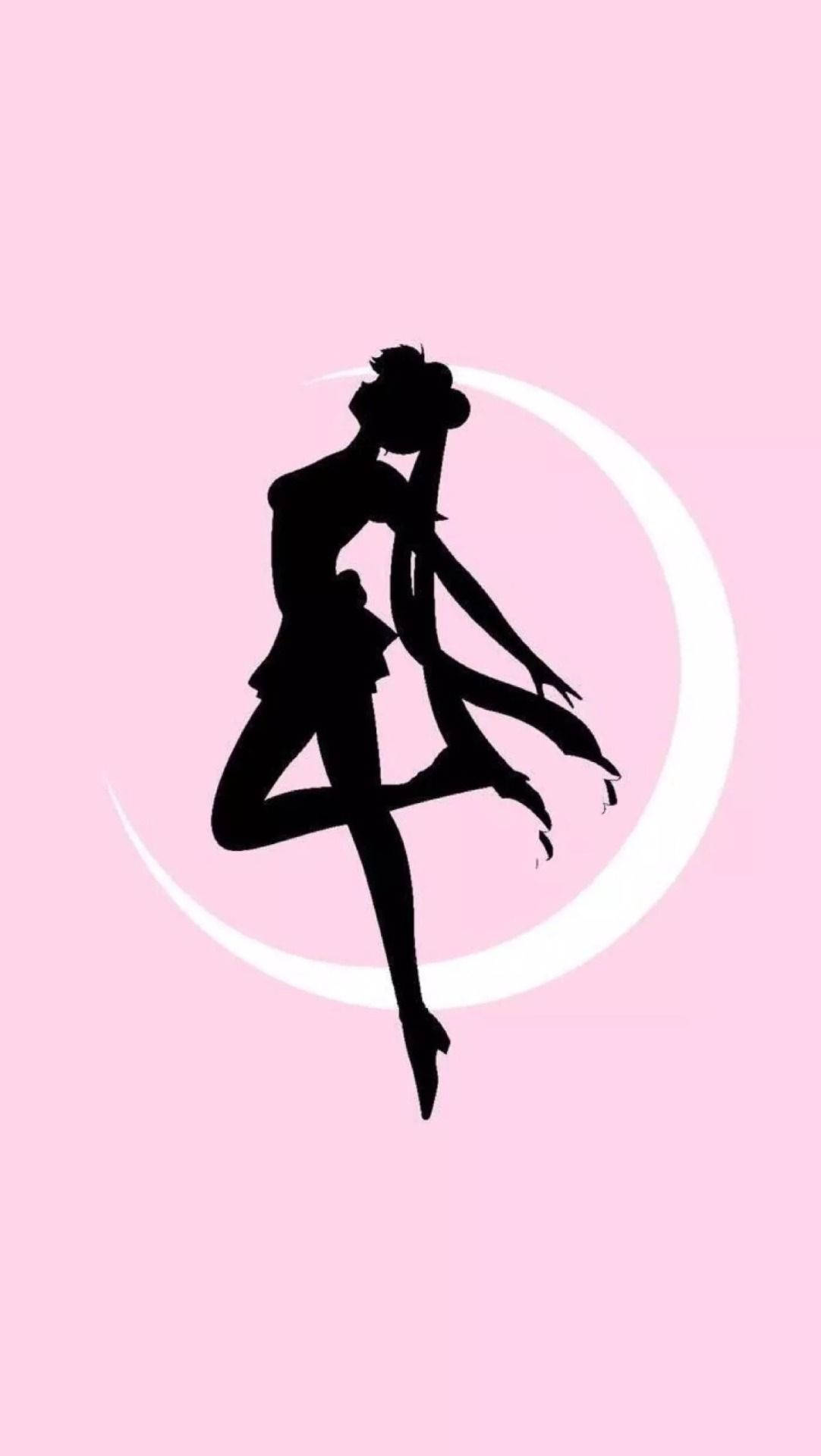 Rosa halvmåne Sailor Moon iPhone — Rosa estetisk GIF Bakgrunner