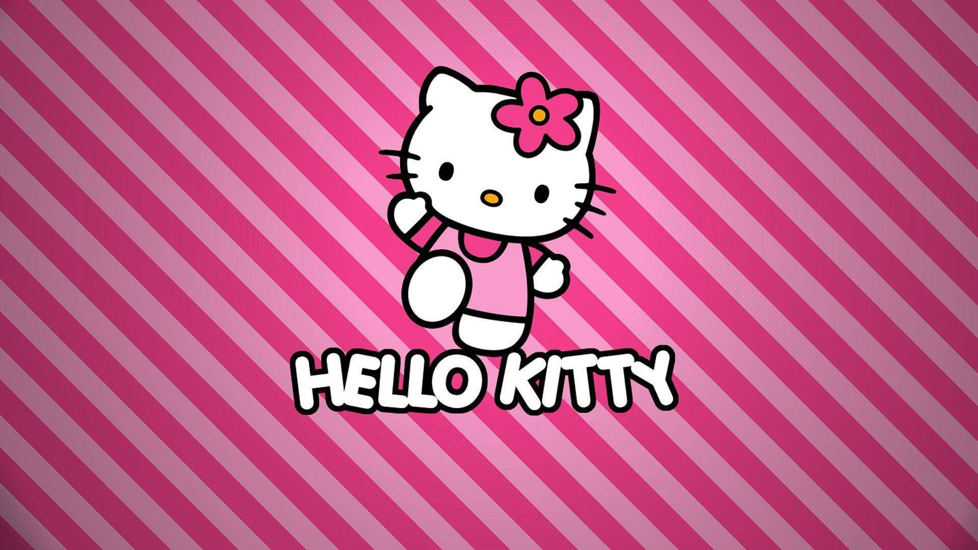 Rosa Hello Kitty med striper bakgrunn Bakgrunner
