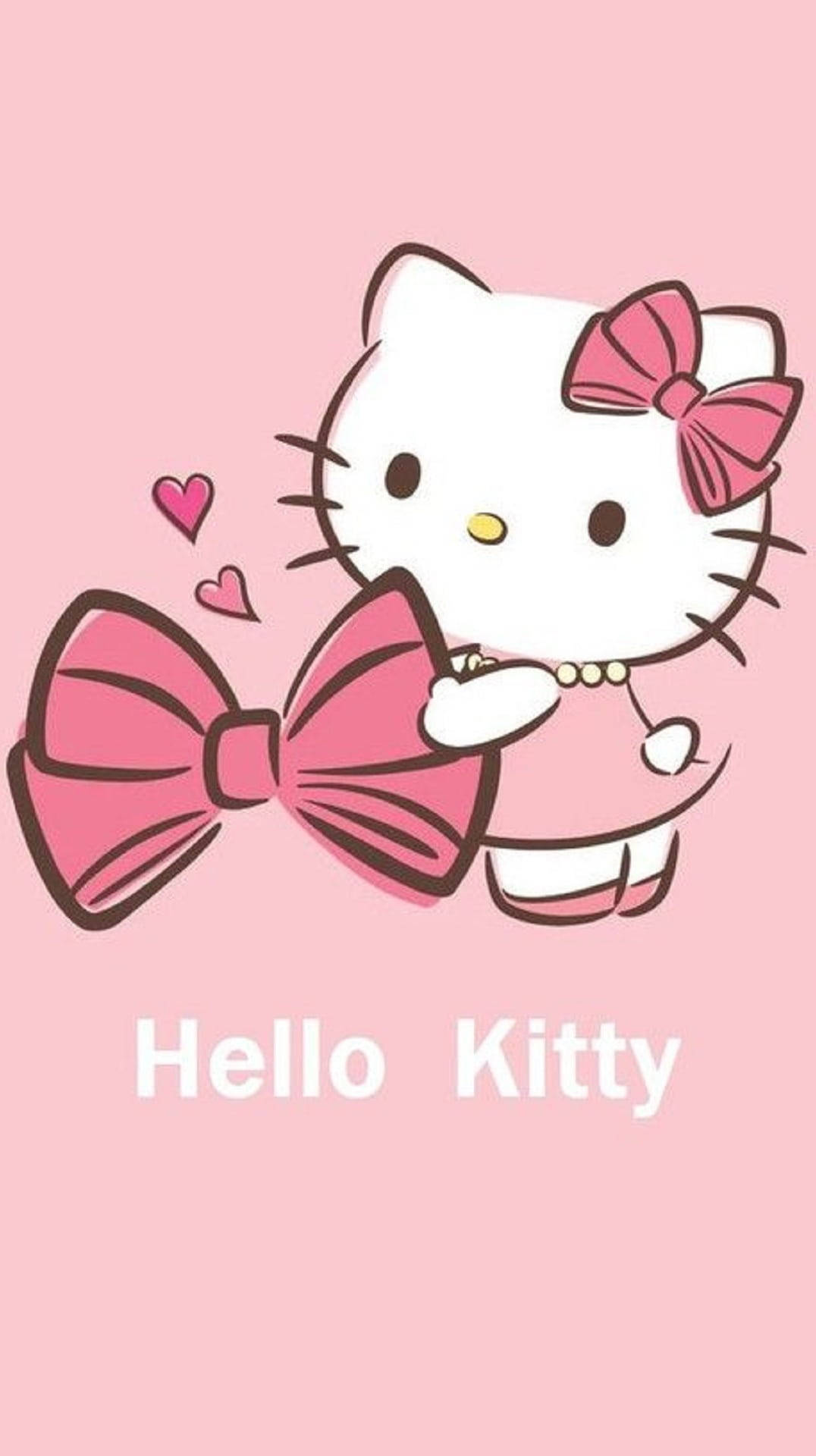Rosa Hello Kitty som holder en sløyfe Bakgrunner