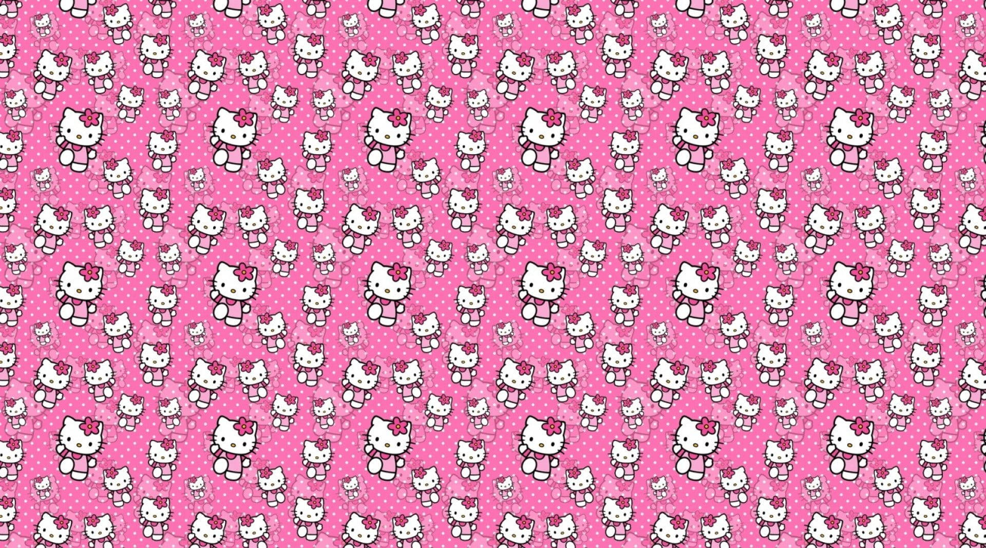 Rosa Hello Kitty Gående Lastet Grafikk Bakgrunner