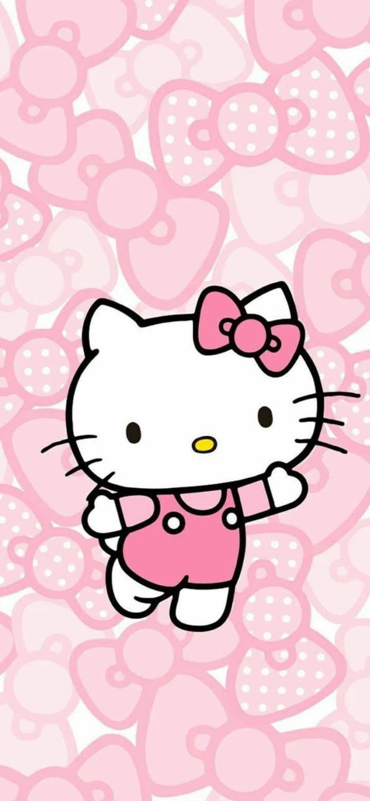 Rosa Hello Kitty med forskjellige sløyfer Bakgrunner