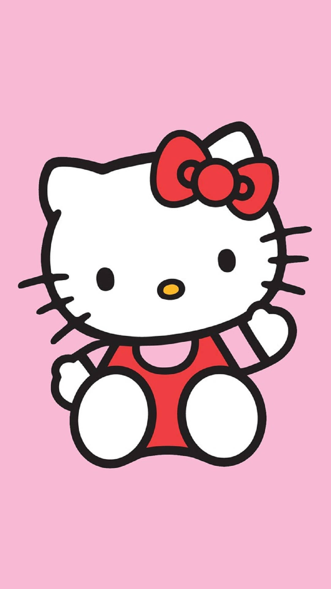 Rosa Hello Kitty som vinker og sitter Bakgrunner