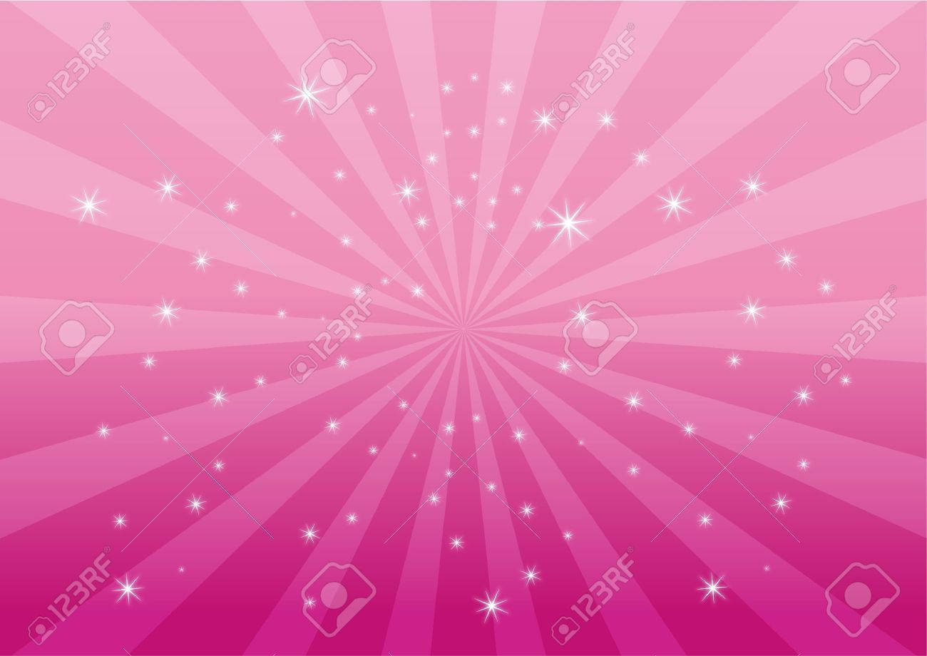 Rosa Kawaii-bakgrunn med stjerner som spinner Bakgrunner