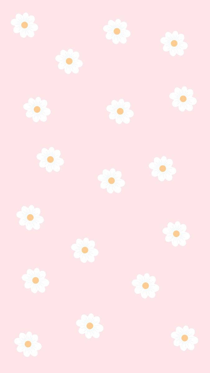 Rosa kawaii blomstermønster Bakgrunner