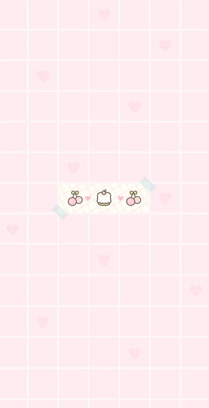 Rosa kawaii kirsebær Bakgrunner