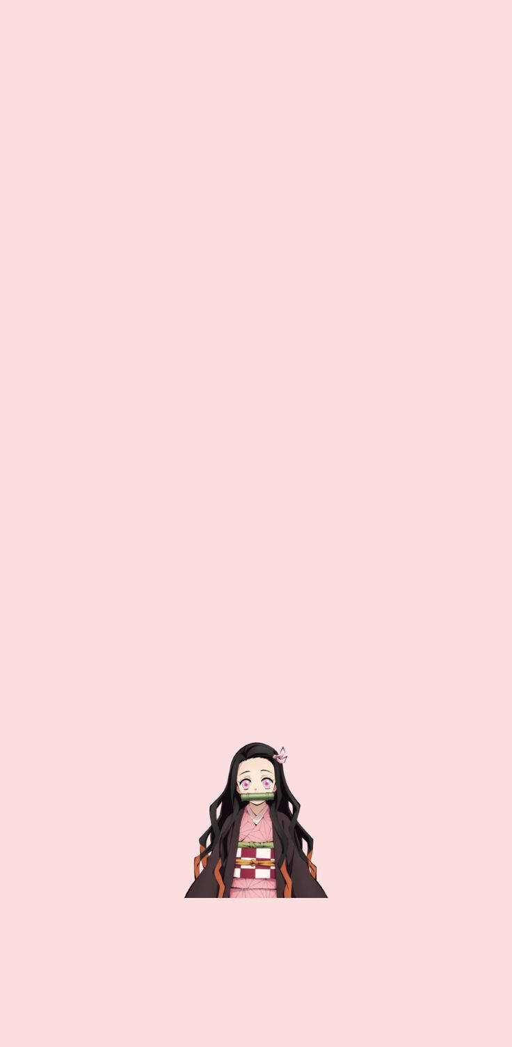 Rosa kawaii Nezuko Bakgrunner