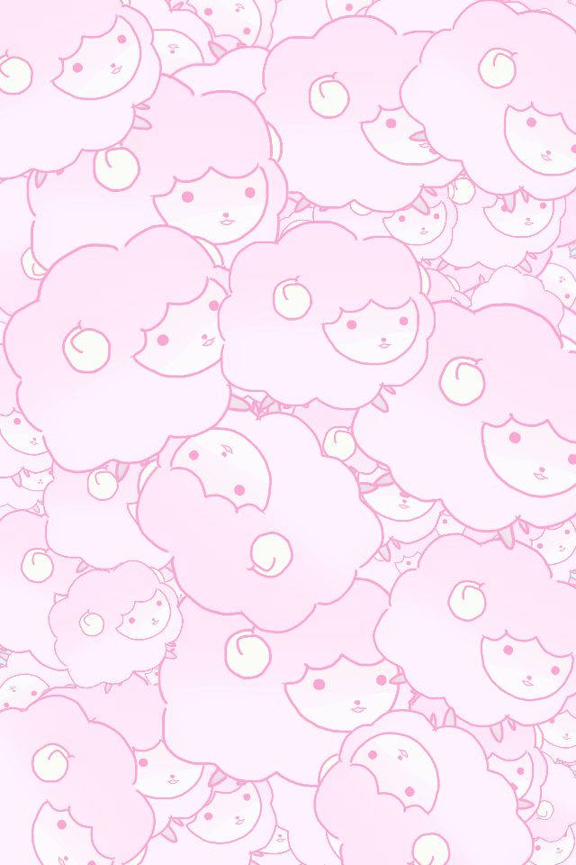 Rosa kawaii sau sømløst mønster Bakgrunner