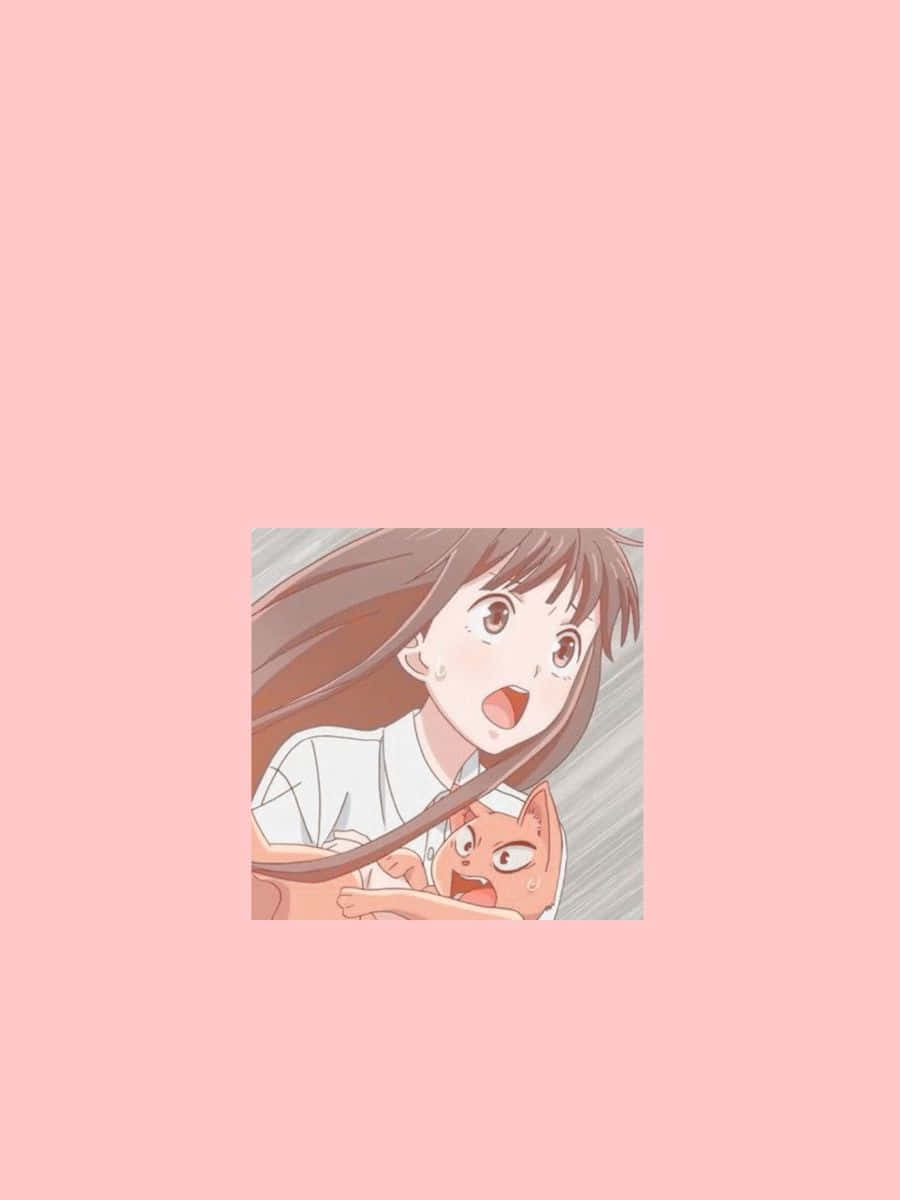 Rosa minimalistisk Tohru Honda Fruits Basket Anime Bakgrunner