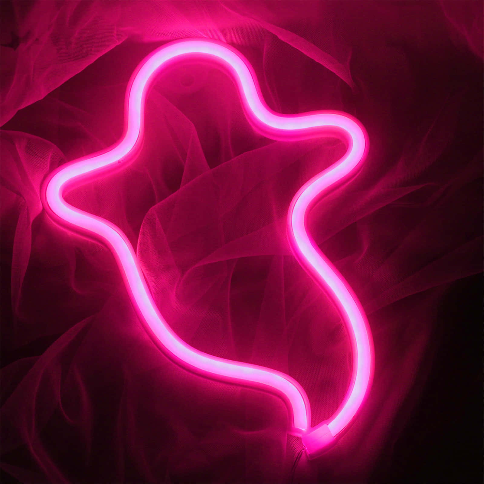 Rosa neonlys Halloween-spøkelsesskilt Bakgrunner