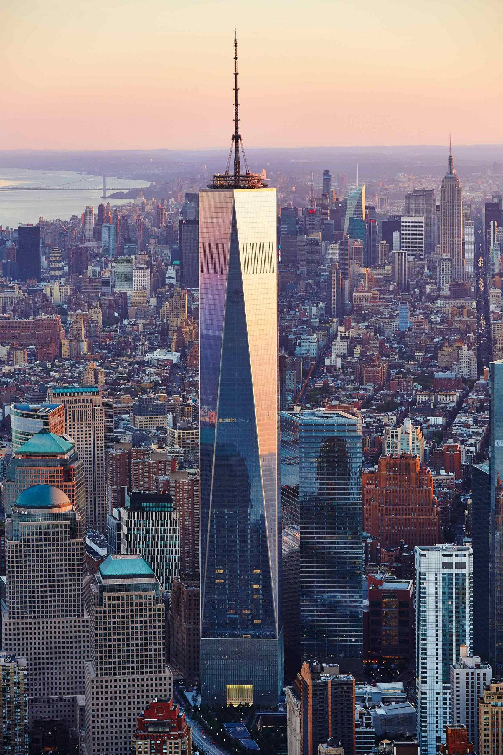 Rosa og blå One World Trade Center Bakgrunner