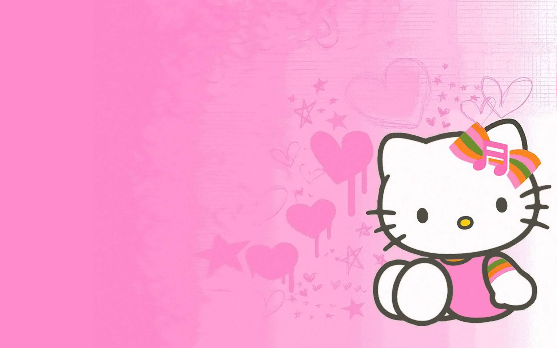 Rosa og oransje Hello Kitty-estetikk Bakgrunner