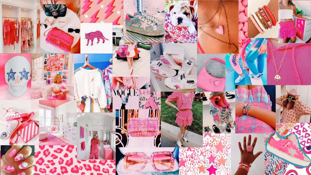 Rosa preppy skrivebord Bakgrunner