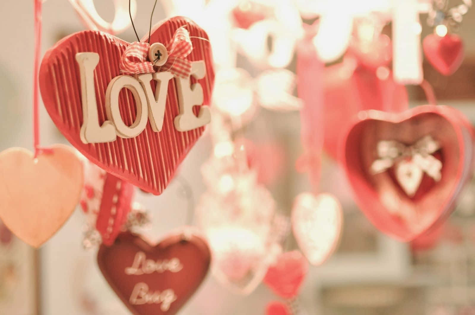Rosa søt Valentinsdag hjertebanner Bakgrunner