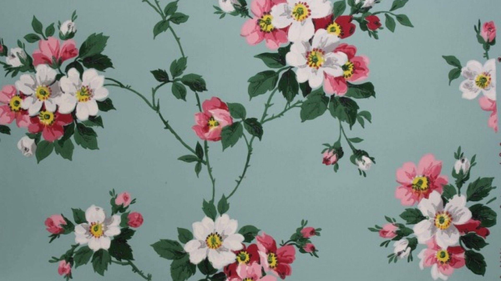 Rosa vintage blomstermønster med estetikk Bakgrunner