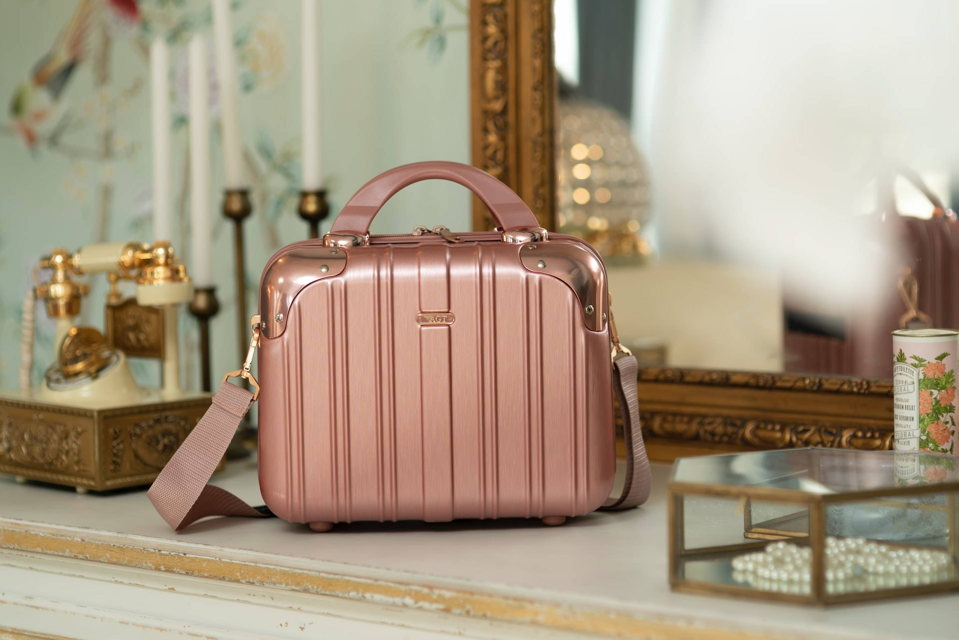 Rose Gold Estetisk Sminkepung Bakgrunner