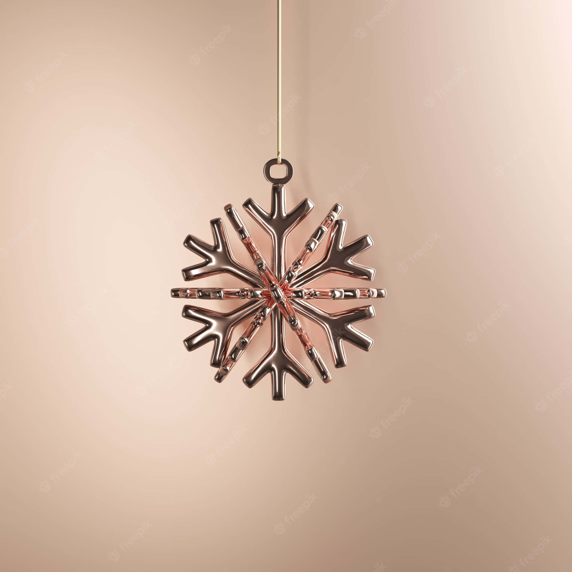 Rose Gold jule snøfnugg Bakgrunner
