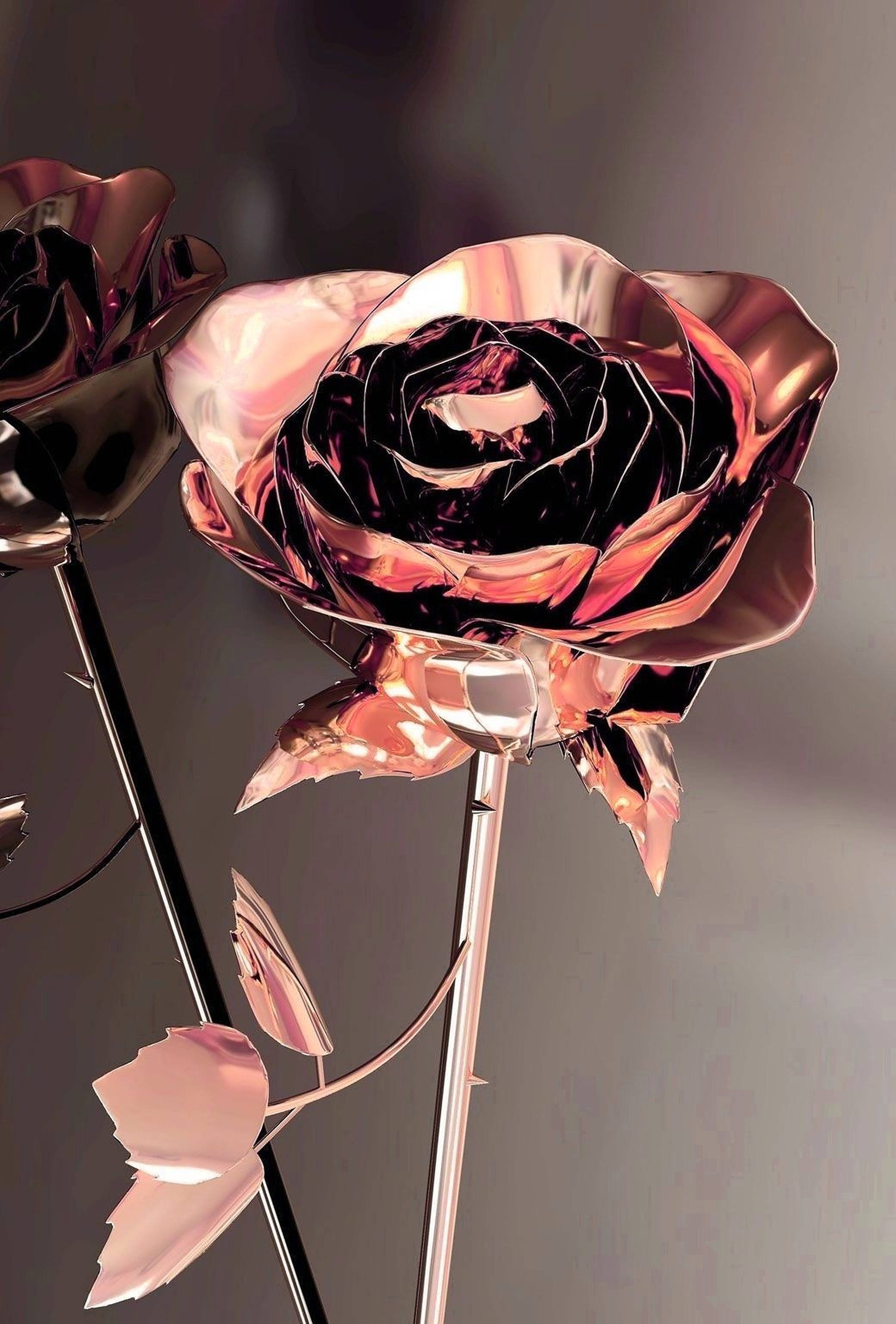 Roségull estetisk metallfotografi Bakgrunner