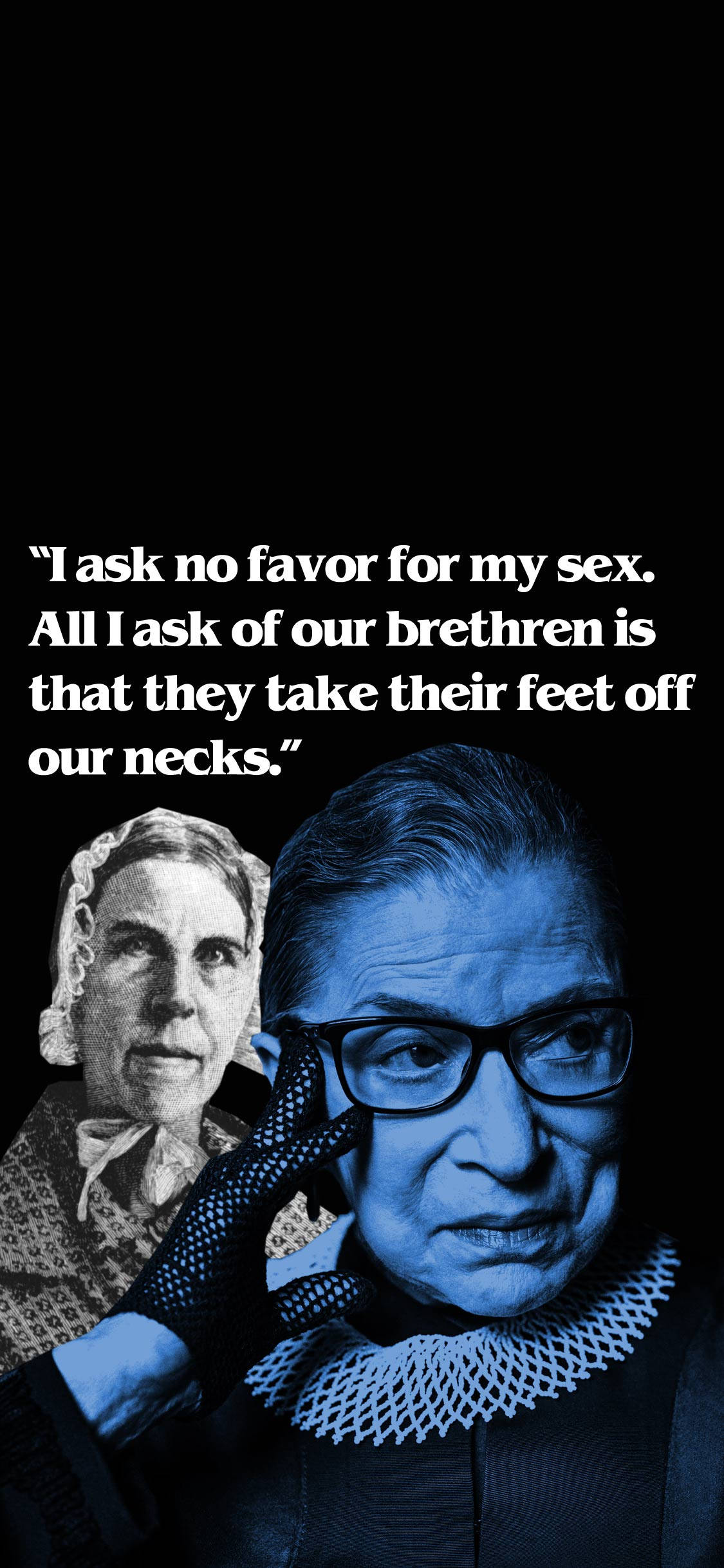 Ruth Bader Ginsburg Monokrom Blå Plakat Bakgrunner