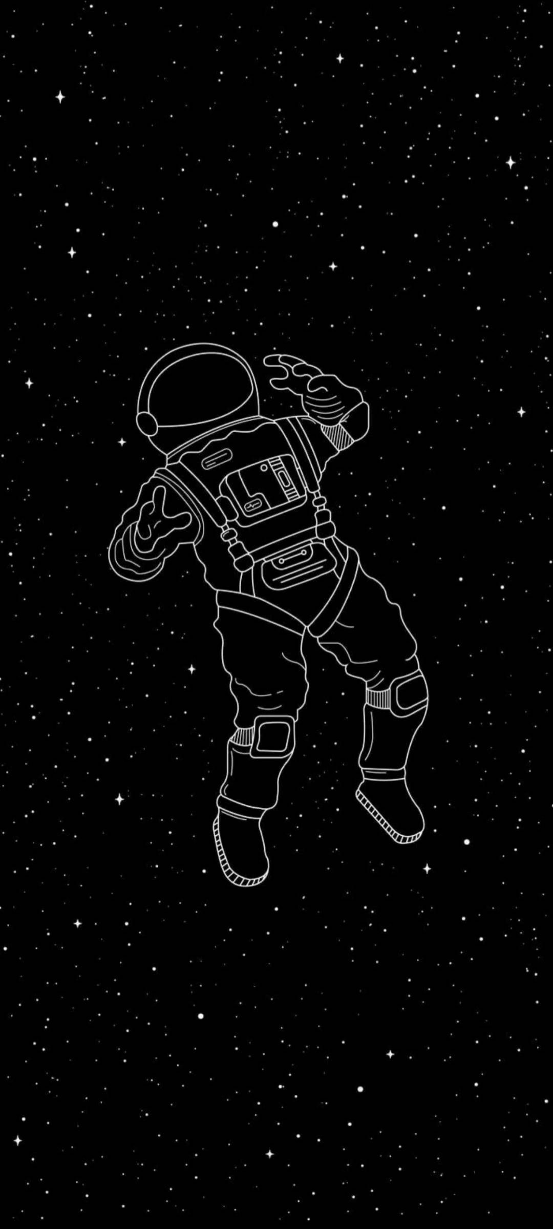 S10+ Svart-hvit astronaut Bakgrunner