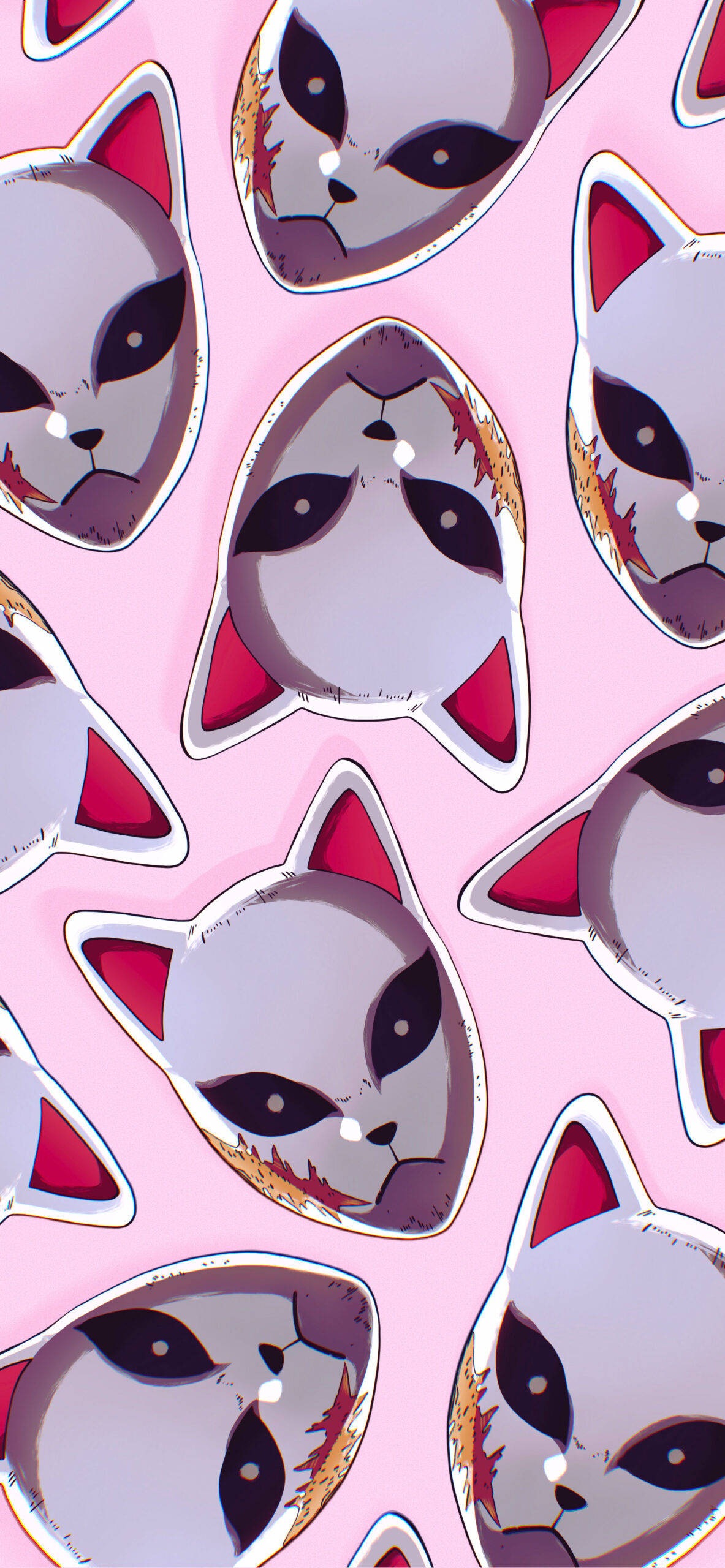Sabito Demon Slayer Maske Rosa Plakat Bakgrunner