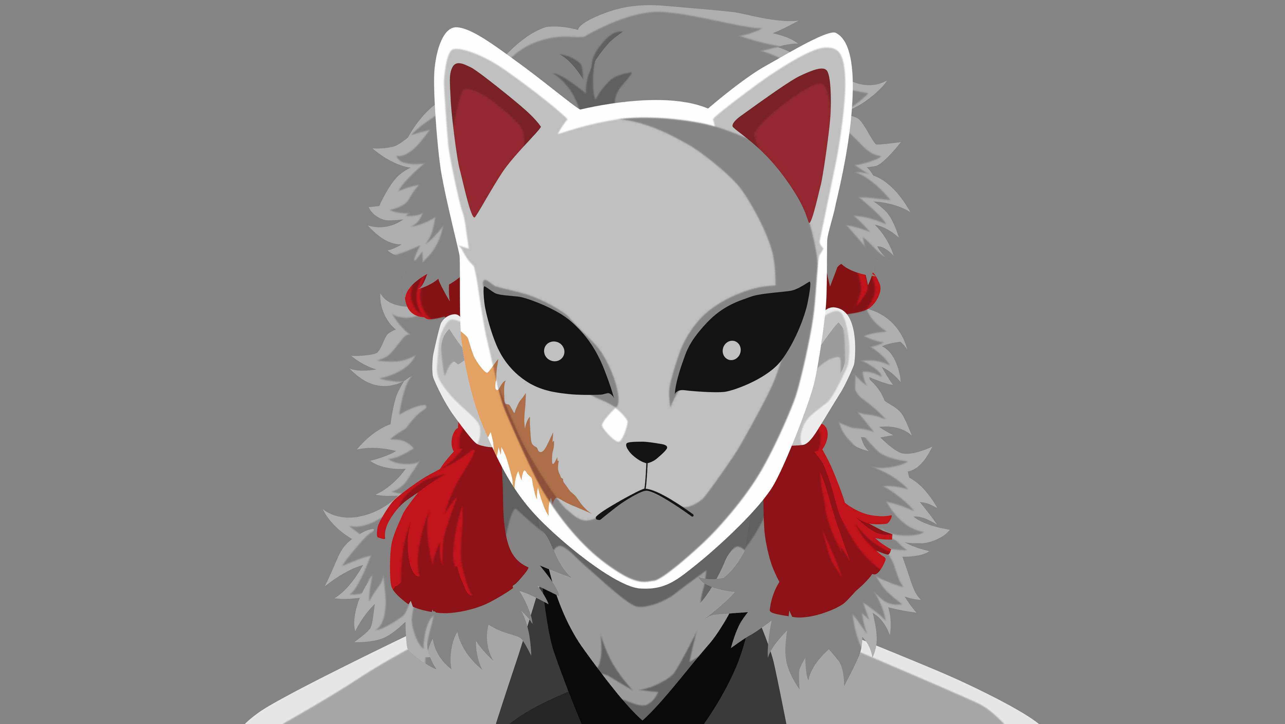 Sabito gråskala Demon Slayer-maske Bakgrunner