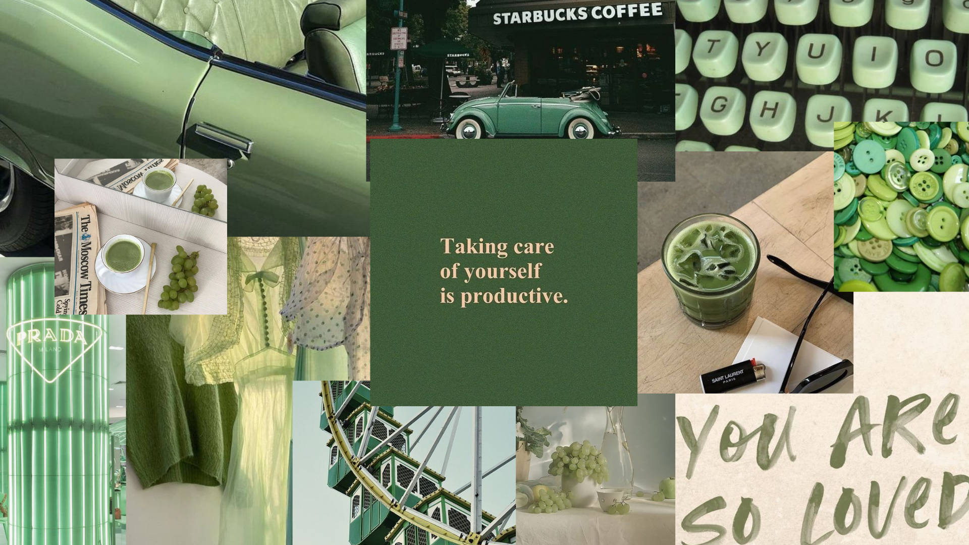Sage Green Aesthetic Selvkjærlighet Bakgrunner