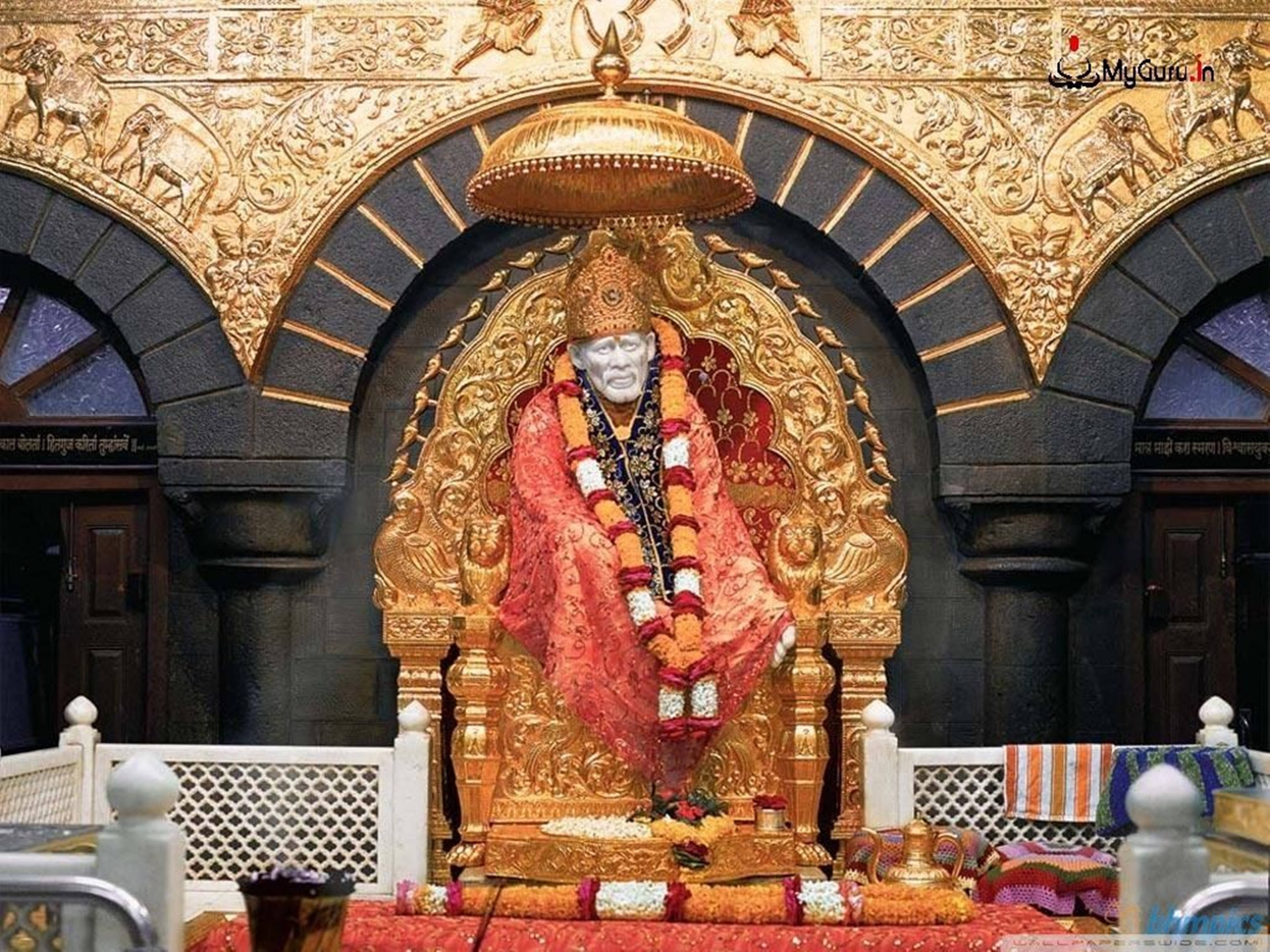 Sai Baba på moskéen i Shirdi 4K Bakgrunner