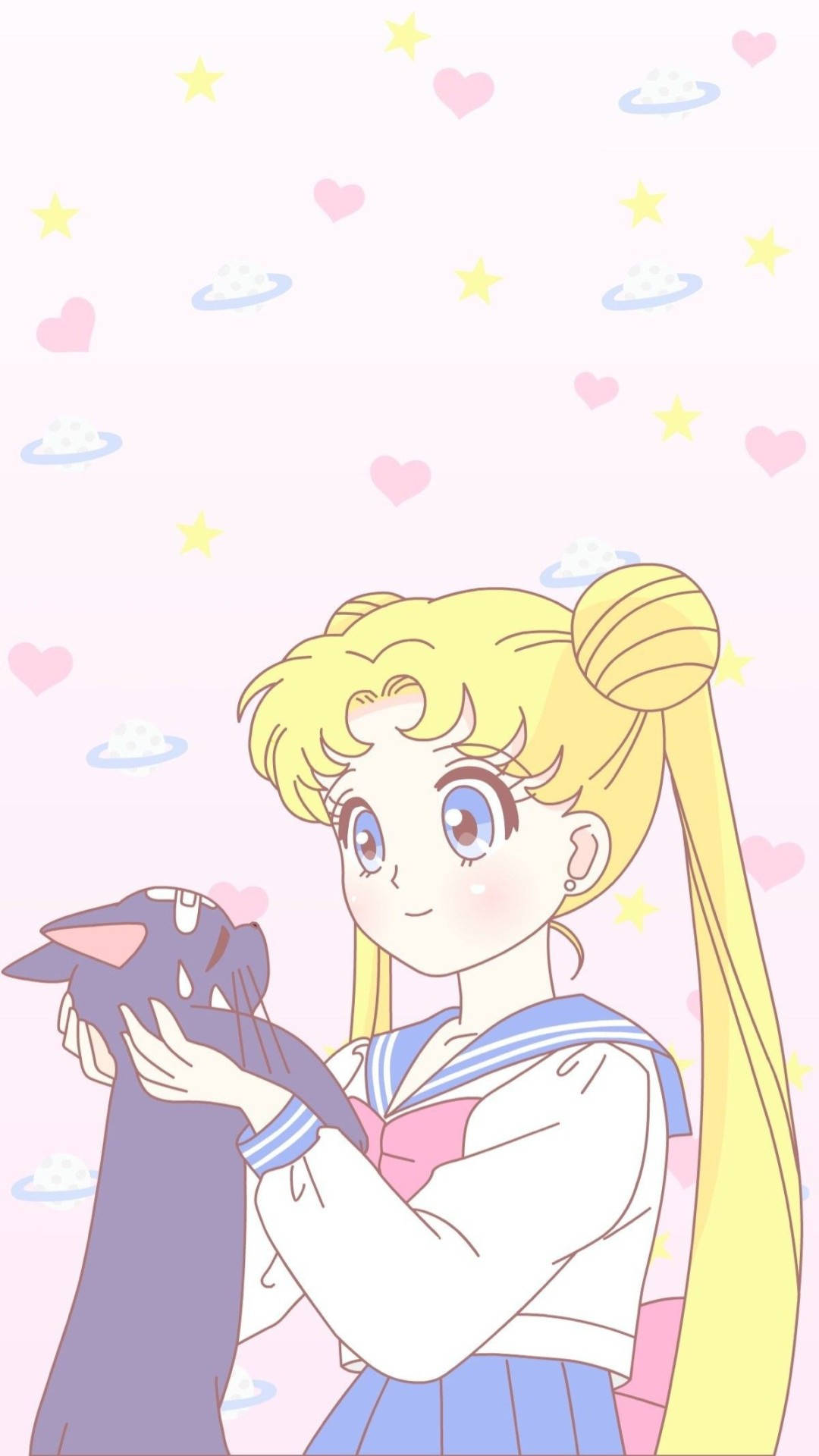 Sailor Moon Katt Estetisk Rosa Anime Bakgrunner